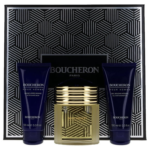 Boucheron For Men Set: EDP+After Shave Balm+Bath&Shower Gel (3.3+3.3+3.3)oz NEW