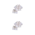 thumbnail image 3 of Sonducket Conjunto de y camiseta con botones para niñas, fiesta de verano, banquete, boda, niños, Tops de algodón, ropa, regalo de cumpleaños Type2 NO2, 3 of 6
