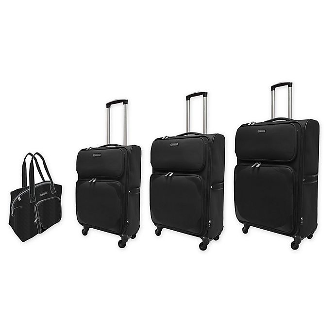 adrienne vittadini signature 4 piece expandable luggage set black