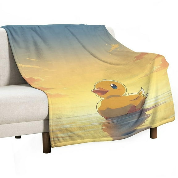 Cute Duck Sunset Scene Blanket for Bed Throw Blanket for Women, Men And Kids Super Soft Plush Blanket Throw, Print Blanket, Blanket for Kids