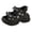Black, variant on Distressed Plaid Denim Platform Chunky Walking Sandals for Women Stylish Casual Ripped Checkered Canvas Adjustable Ankle Strap Wedge High Heels Dad Sneakers Beach Summer Shoes Blue Size 9