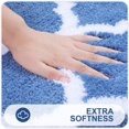 thumbnail image 2 of Buganda Microfiber Bathroom Rugs and Mats, Extra Soft and Absorbent Shaggy Bath Mats, Non-Slip Moroccan Trellis Bath Carpets, 24" x 36", Black, 2 of 6