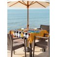 thumbnail image 2 of Outdoor Tablecloth with Umbrella Hole and Zipper, Thanksgiving Pumpkin Square Table Cloth 60x60 Inch Waterproof Tablecloth, Fall Straw Man Leaves Farmhouse Plaid Picnic Table Cover for Patio Camping, 2 of 7