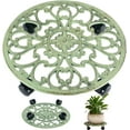 thumbnail image 1 of CNKOO 2 Paquets Support à Plantes Roulant avec Roues Caddy à Plantes en Métal avec Roues Robuste Support à Plantes Rond de 13'' Rouleaux d'Intérieur en Fer pour Plantes Poupée à Plantes avec Soucoupes pour Plantes, 1 of 8