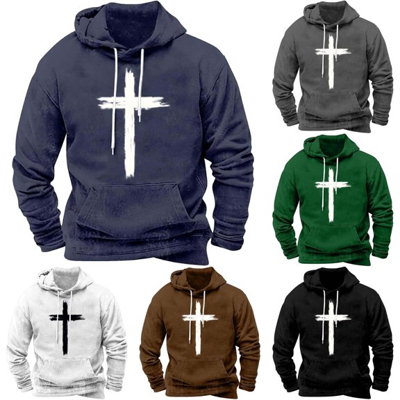 Wuxian Vintage Hoodies For Men Graphic Sweatshirts Long Sleeve Loose Fit Drawstring Pullover Streetwear Tops
