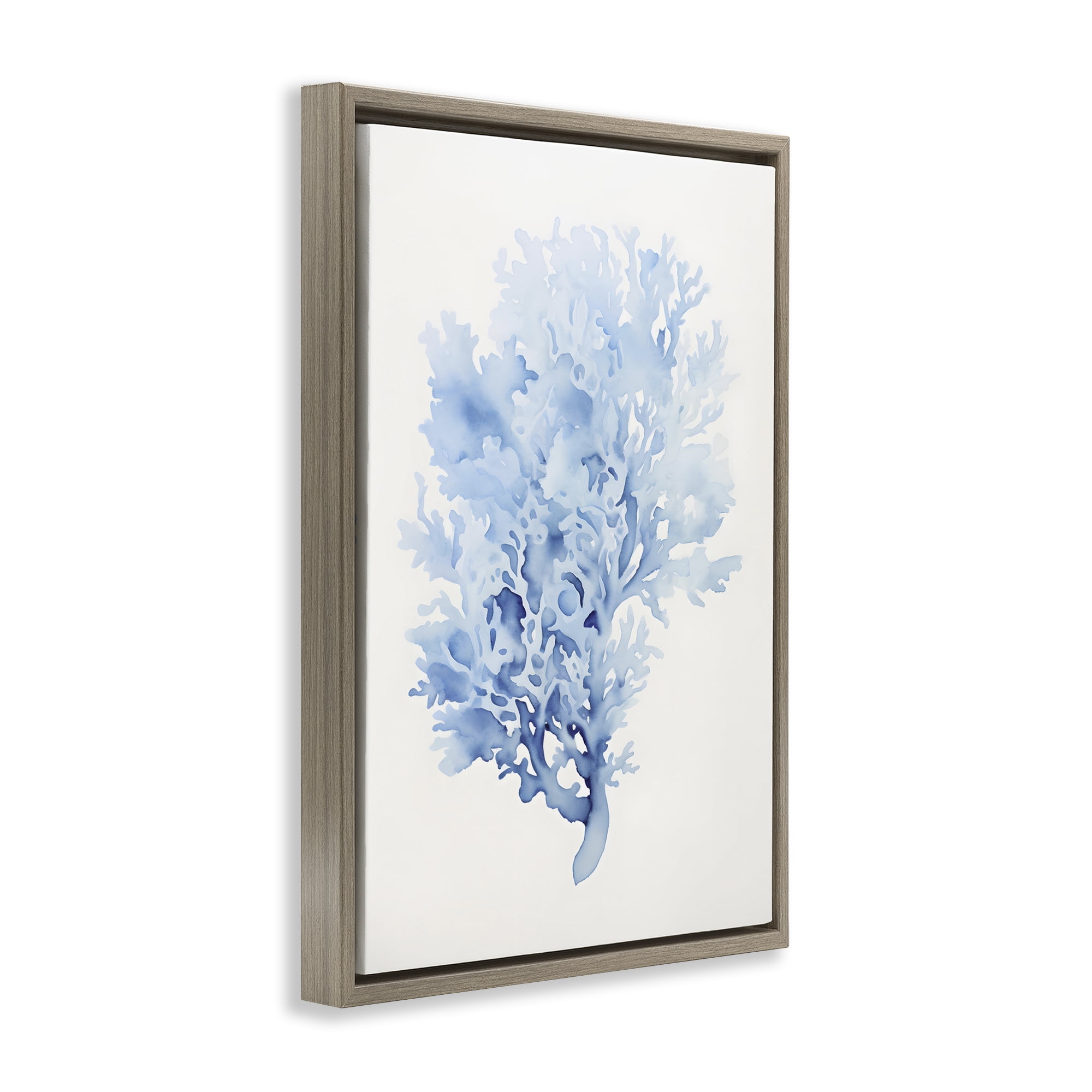 Stupell Industries Indigo Coral Impression Animals & Insects Painting Brown Floater Framed Canvas Art Print Wall Art, 17 x 25