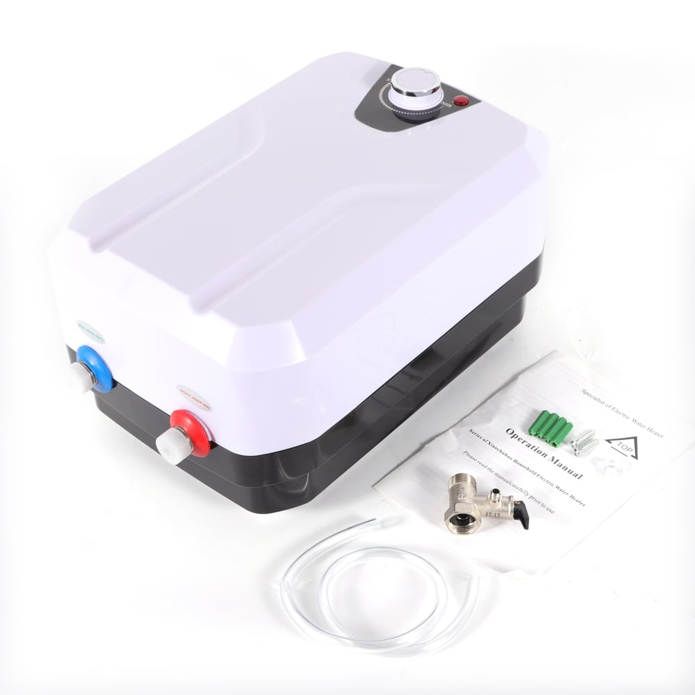 1500W 6L Electric Instant Hot Water Heater for Kitchen Bathroom Sink, 110V On-Demand Heating Water Heater 55- 70℃ White