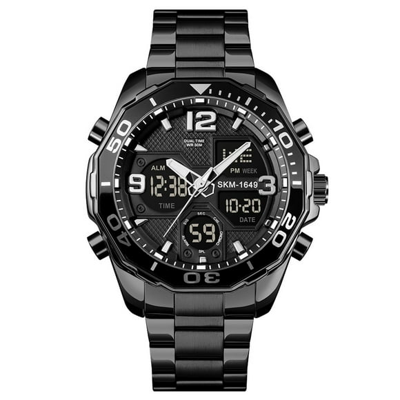 TIMIFIS Watches Men's Multi-Time Chronograph Digital Analog Stainless Steel Sports Wrist Watch Gift