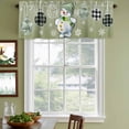 thumbnail image 3 of Snowman Curtain Valances for Windows, Kitchen Valance Window Treatments Panel 2 Pack, Christmas Green Balls Snowflakes Farmhouse Plaid Rod Pocket Short Curtains for Bathroom Bedroom 54 x 18 Inch, 3 of 8