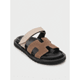 thumbnail image 1 of Morte - Sandalia tipo slide de gamuza beige y coñac marron 24 CM, 1 of 10
