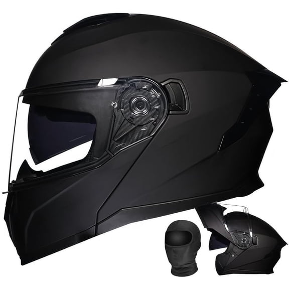 Flip Up Full Face Modular Motorcycle Helmet DOT Approved Quick-Switch Visors Built-in Sun Shield Aerodynamic Ventilation Removable Liner for Men Women Adults