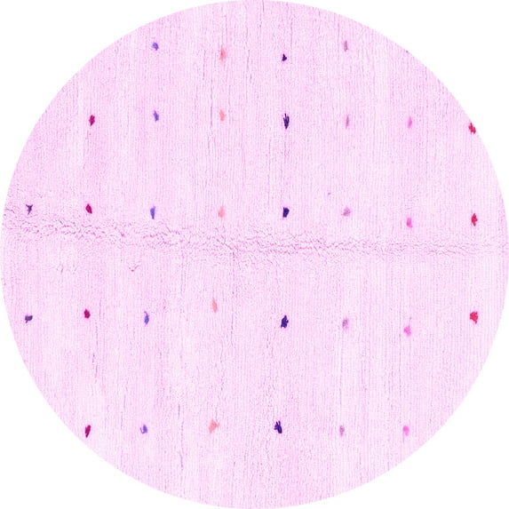 Ahgly Company Indoor Round Solid Pink Modern Area Rugs, 5' Round
