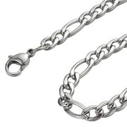5.5mm-9.5mm 10"-100" Stainless Steel Figaro Chain Necklace