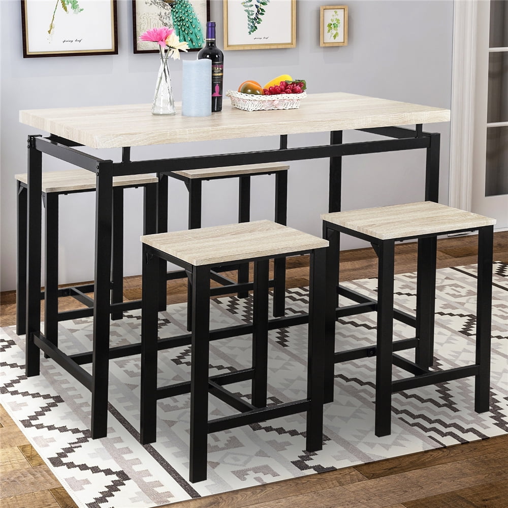 Counter Height Dining Room Table Set, 5 Piece Dining Table Sets with