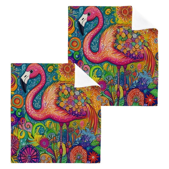 BZSMCE Towel Cotton Face Towel Soft Hand Towels Fashion Flamingo Festivity Pattern