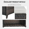 thumbnail image 2 of PARKWELL 2PCS  Outdoor Wicker Ottoman Patio Rattan Furniture Metal Footrest Seat Square Footstool w/ Beige Cushion, 2 of 6