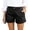Black,#045, variant on Cotton for Women Summer Bermuda Shorts with Pockets Dressy Casual Button Down Wide Leg Beach Short,S