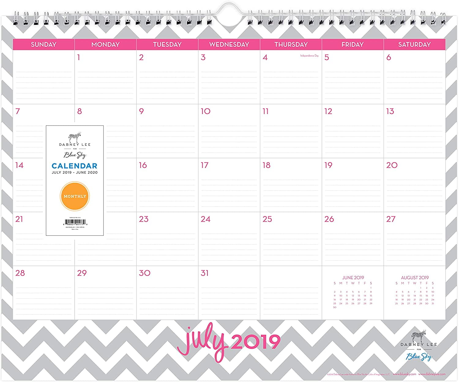 Dabney Lee for Blue Sky 20192020 Academic Year Monthly Wall Calendar