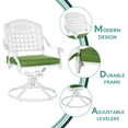 thumbnail image 2 of MEETWARM 5-Piece Outdoor Patio Dining Set, All-Weather Cast Aluminum Patio Conversation Set with 4 Cushions Swivel Rocker Chairs for Backyard Garden Deck and 38.5" Round Table, White, 2 of 7