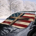 thumbnail image 2 of Xoenoiee Cross American Flag Print All-Season Car Windshield Cover Heavy-Duty Frost Cover for Snow/Sun/Dust/Rain, Car Shield Outdoor Accessories Fits SUVs Trucks, 2 of 7