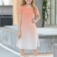 thumbnail image 2 of Teen Girls Dresses Short Sleeve Gradient Dress Casual Summer A-Line Sundress for Kids Soft & Breathable Fabric Ages 4-12 ,Sie:110, 2 of 7