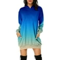 thumbnail image 1 of Femmes Automne et Hiver Mode Décontractée Ample à Capuche Longue Poche Sweat Imprimé Robe Chandail en Molleton Vestes Grande Taille Femmes Zippées Chandails à Capuchon pour Tricoté Chandail à Capuchon Couleur Chandail à Capuchon Bleu TTG, 1 of 6