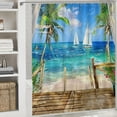 thumbnail image 6 of Orinice Sailboat Bathroom Decor Set with Hooks, Colorful Graphic Print Polyester Shower Curtain Set, 100% Polyester Fabric, Multi Size 69x72, 6 of 7