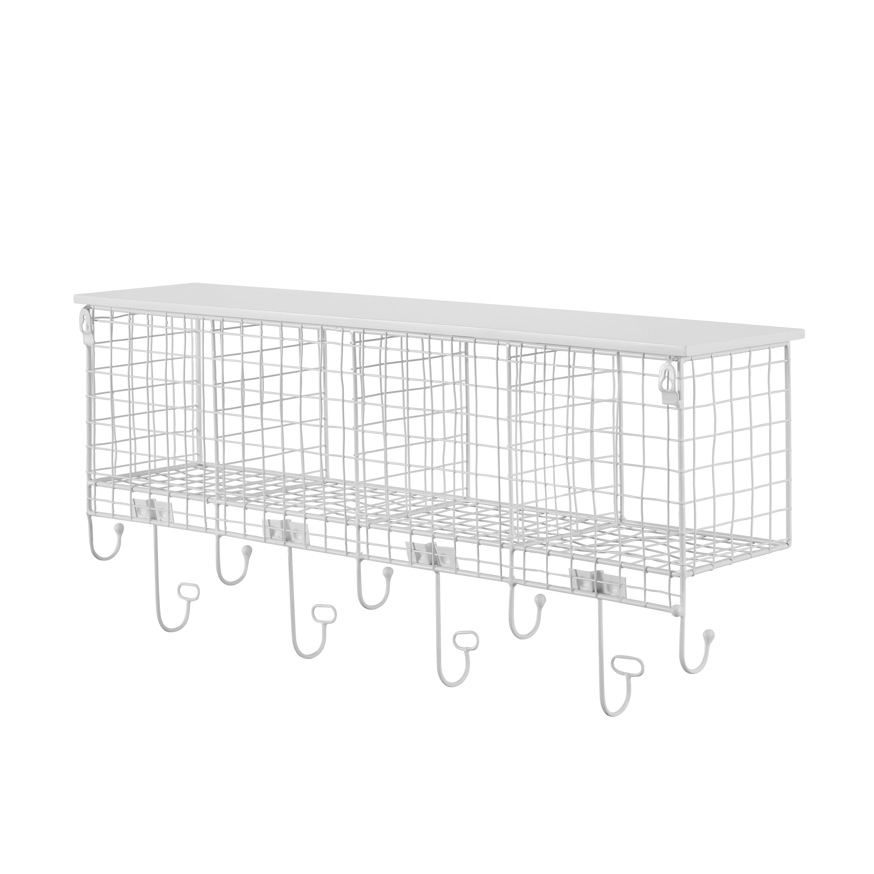 Linon Concord 4-Basket Wall Mounted Storage Organizer, White