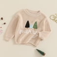 thumbnail image 2 of Okbabeha Baby Christmas Sweaters Cute Long Sleeve Letter Embroidery Knit Pullover Toddler Kids Girls Boys Winter Holiday Top, 2 of 7