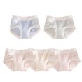thumbnail image 1 of 5Pc Young Girls Solid Color Soft Comfortable Breathable Children Briefs Student Underpants, 1 of 9