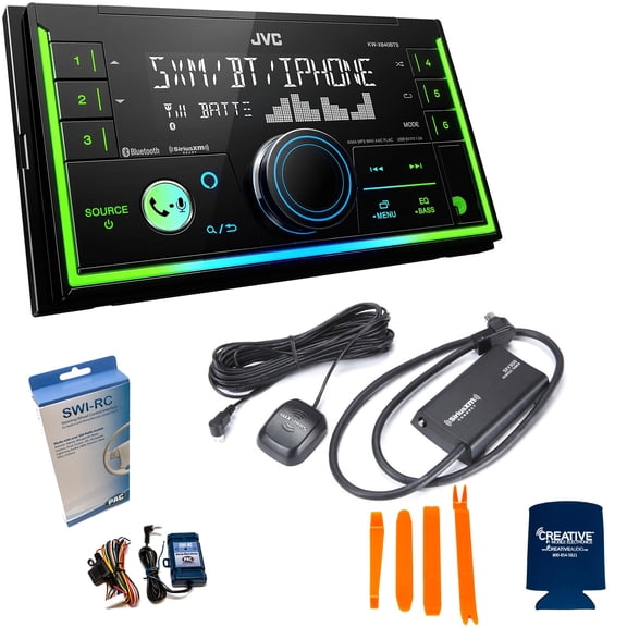 JVC KW-X840BTS 2-Din Digital Media Receiver compatible with SXV300 SiriusXM Tuner, BT, Amazon Alexa and SWI-RC adapter