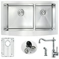 thumbnail image 2 of ANZZI  Elysian 36" Farmhouse Double Bowl Kitchen Sink with Chrome Locke Faucet, 2 of 5