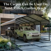 Alpha Joy 12 x 30 Metal Carport Heavy Duty Hardtop Carport Kits Galvanized Steel Roof Multi-Purpose Shelter