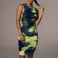 thumbnail image 2 of Fesfesfes Women's Bodycon Dress Fashion New Gorgeous Slim Fit Spandex Dress Sexy Sleeveless Vest O-Neck Tie-Dye Dress Gifts for Her, 2 of 9