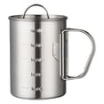 thumbnail image 1 of Tasse de Camping Portable en Acier Inoxydable avec Couvercle, Tasse de Camping Pliable avec Échelle et Prévention de la Rouille, Cafetière de Camping pour la Randonnée en Plein Air, le Camping et le Backpacking [500 ml], 1 of 9