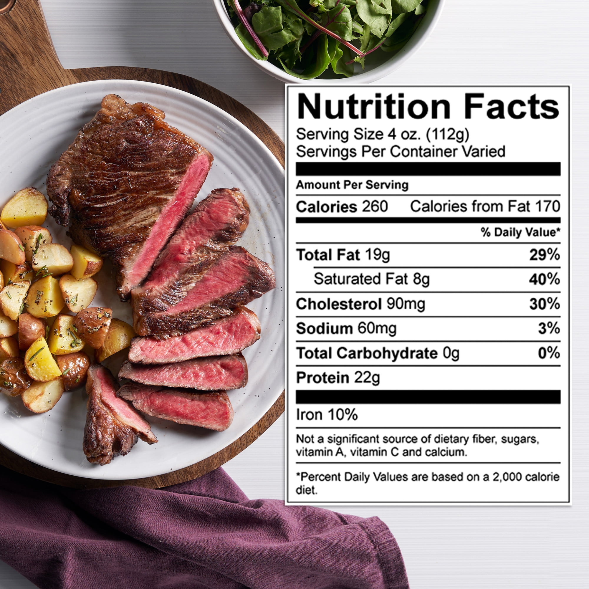 New York Strip Steak, Choice Angus Beef, 1 per Package, Fresh, 0.6 - 1.5 lb