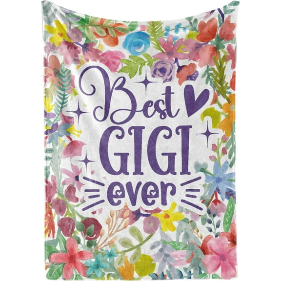 Gigi Throw Blanket - Gigi Gifts for Grandma - Flannel Blankets Gift for Gigi on Mother''s Day, Birthday, or Christmas - 50*60 - (Best Gigi Ever with Flowers)