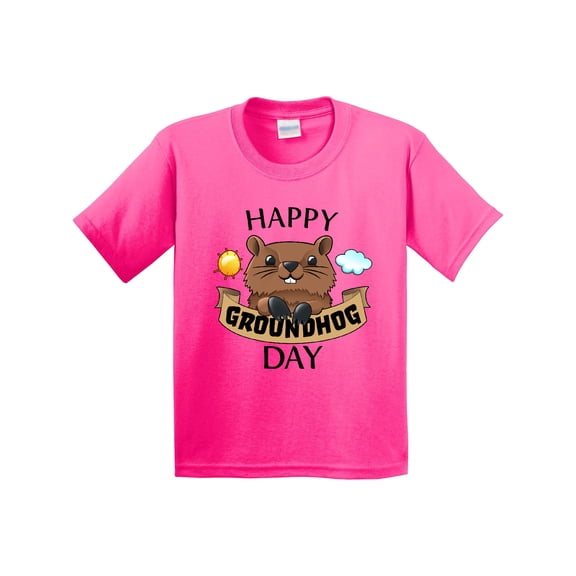 Inktastic Happy Groundhog Day Cute Youth T-Shirt