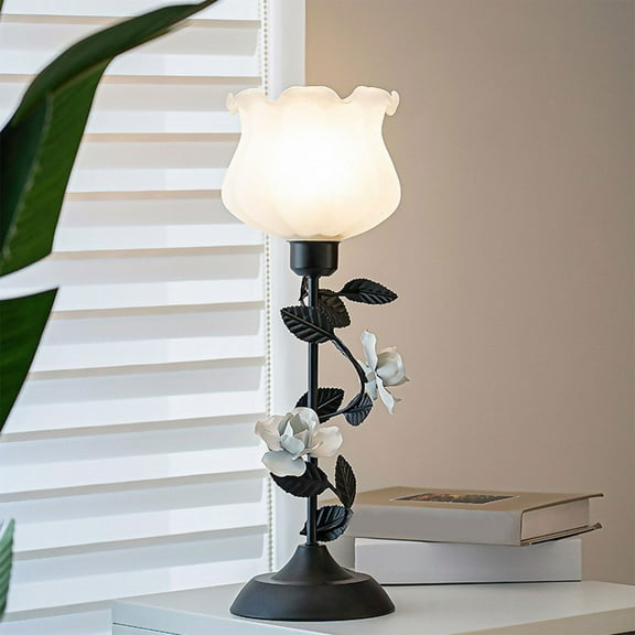 Hohaski USB Home Flower Lamp Bedside Old Fashioned Table Lamp Vintage Bedside Lamp 3 Color Patterns LED Reading Lamp Living Room Nightstand Lamp office Bedroom