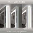 thumbnail image 3 of LED Mirror for Bathroom x Backlit + Front Lighted Bathroom Mirror with Lights HighDensity Double Light Strips Colors ShatterProof Fog and Brightness Memory, 3 of 8