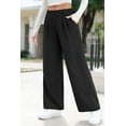 thumbnail image 6 of SHEWIN Women's Wide Leg Pants Elastic High Waisted Casual Palazzo Straight Trousers Pants with Pockets Spring Summer, 6 of 8