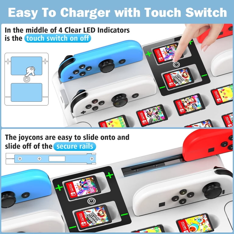 Kytok Switch Games Organizer Stand with Joy-Con Charger, Storage