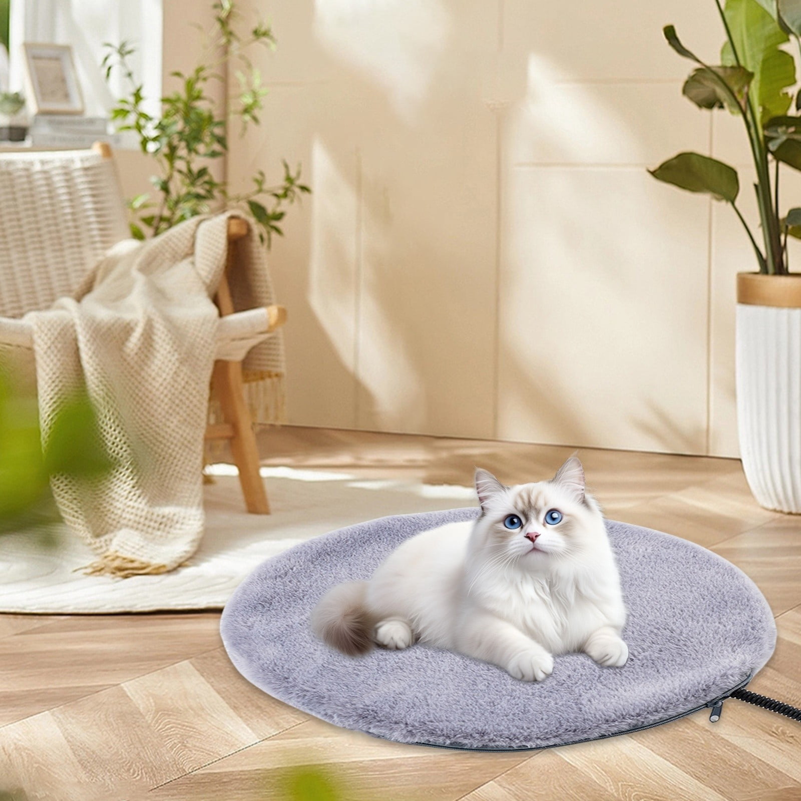 KMWGRE Pet Heating Pad Thermostat Controlled Soft Warm Bed Mat Energy Efficient Cozy Warmer for Cats and Dogs B One Size