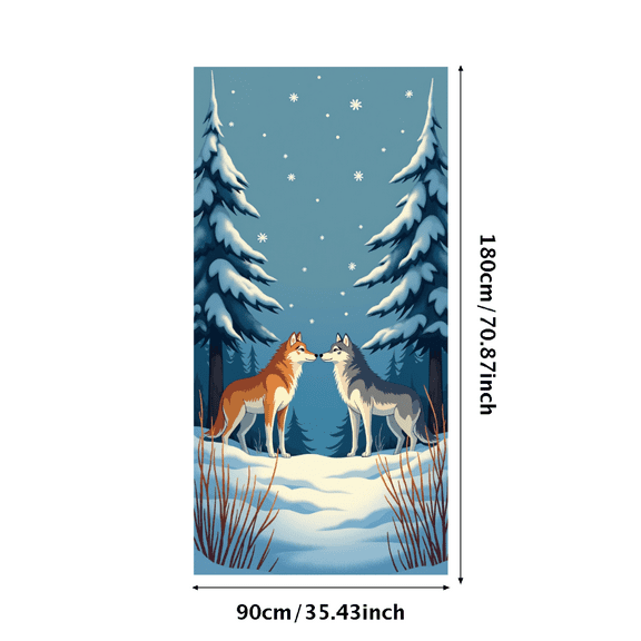 Forest Theme Wolf Image Backdrop Banner Decorative Party Background Photography Props Event Decoration Birthday Celebration Supplies