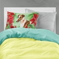 thumbnail image 2 of Smooth Fox Terrier Poinsettas Fabric Standard Pillowcase, 2 of 2