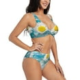 thumbnail image 2 of Rocae Daisy Flowers for Bikini Set for Women Two Piece Sexy High Swimsuits Split Crossover Bikini X-Large, 2 of 9