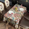 thumbnail image 5 of Multicolor Ethnic Paisley and Floral Pattern Rectangle Tablecloth 60"x120",Waterproof Polyester Rectangle Table Cloth, Wipeable Spillproof Polyester Tablecloth for Dining, Camping, Indoor and Outdoor, 5 of 6