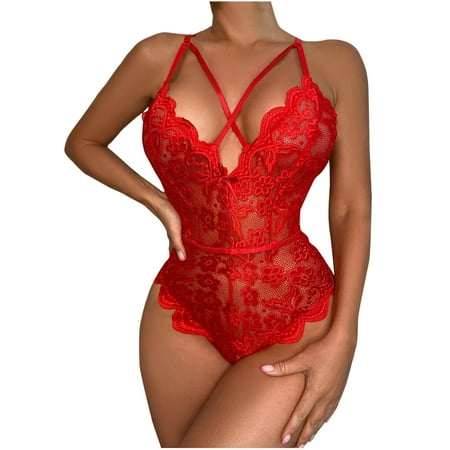 XWSHYW Womens Pajamas Summer Solid Color Lace Bra and Panty Sets Sexy Halter Sleeveless Sleepwear Summer Savings Clearance