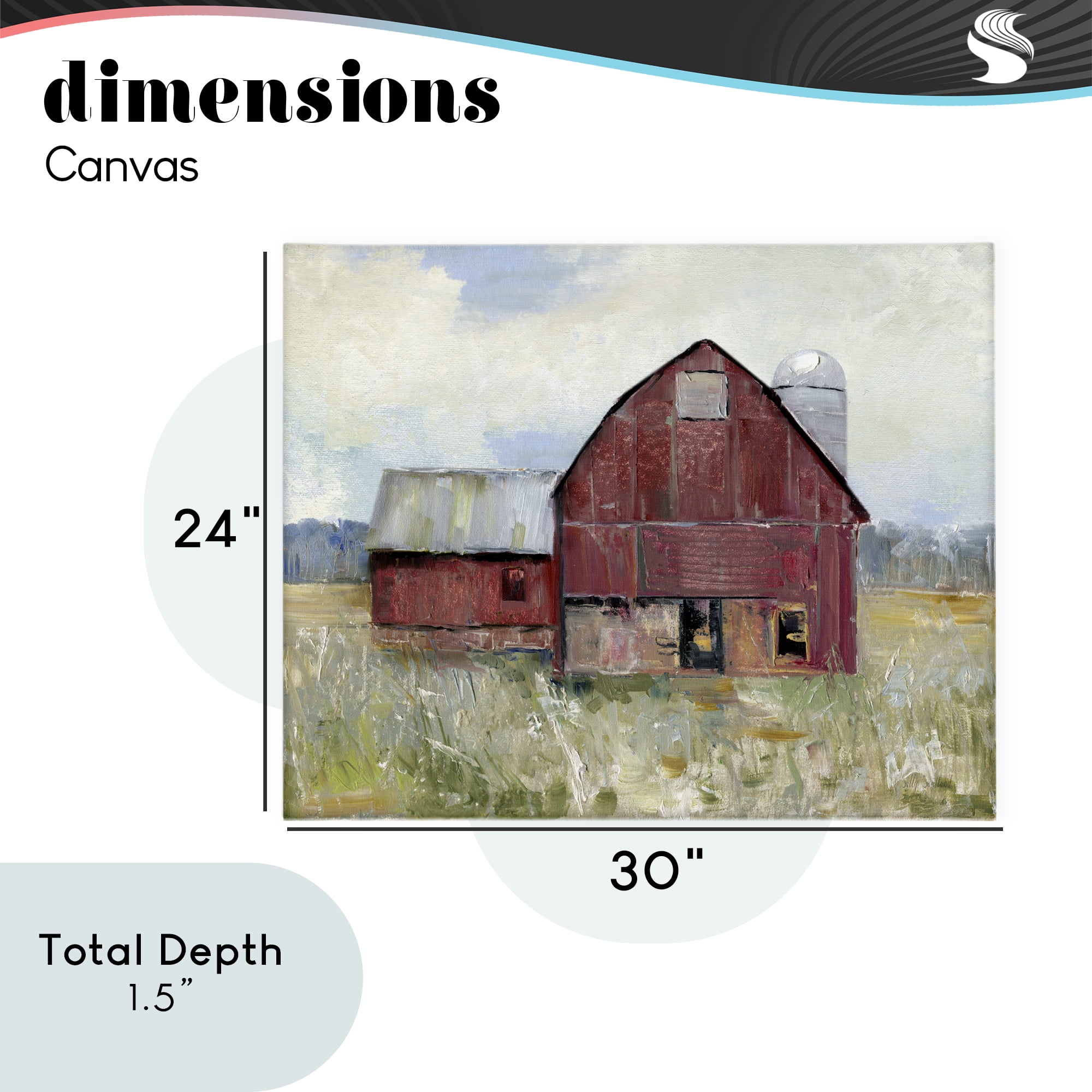Stupell Industries Red Rugged Barn Canvas Wall Art, design by Sally Swatland