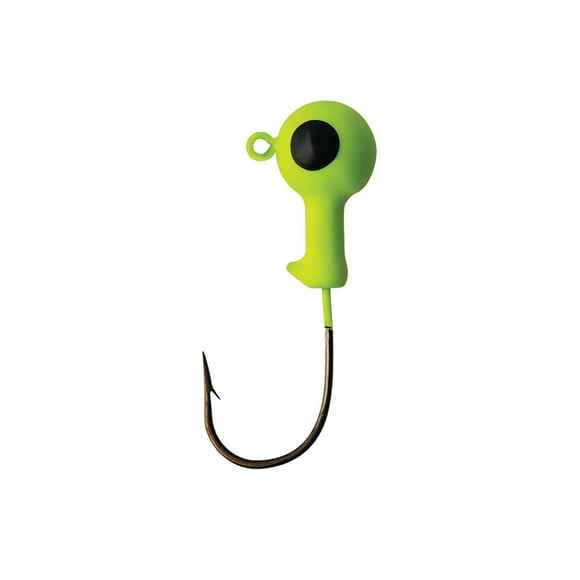 Eagle Claw QLNJB03-18 Tin Round Head Jigs, 1/8oz, Chartreuse, 5Pk, Tin Round Head Jigs, Chartreus